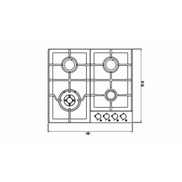 Cooktop Zurique Aço Inox 60cm - Debacco